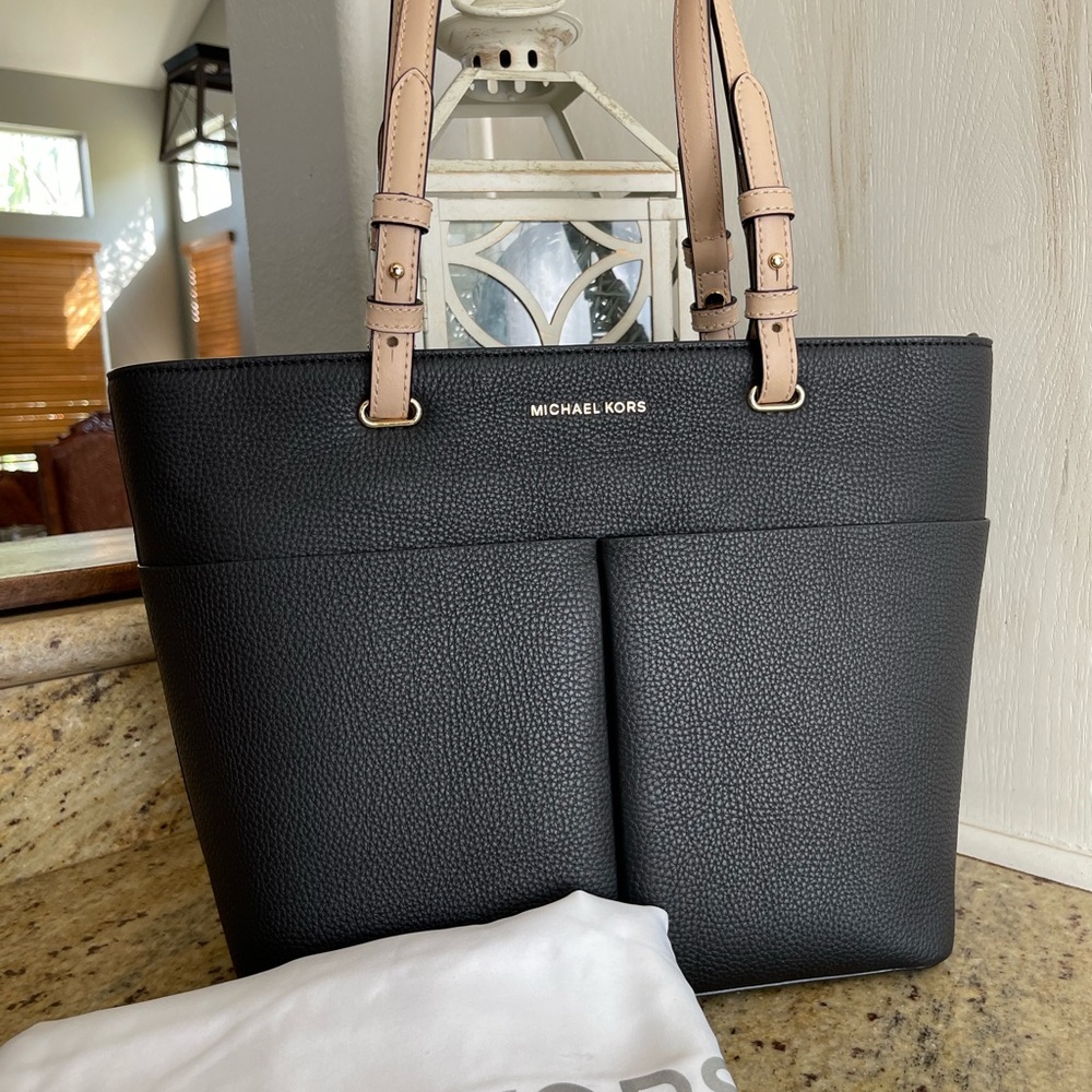 New 🖤 mk  Bedford M top zip pocket pebbled leather tote - Picture 4 of 11